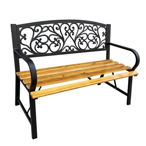 Kerti Pad, Parki Terasz, Kerti Fém, Fa, 2 Személyes, 118 cm