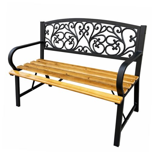 Kerti Pad, Parki Terasz, Kerti Fém, Fa, 2 Személyes, 118 cm