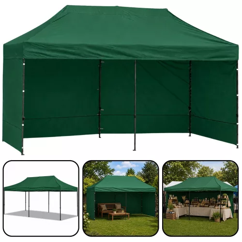 Expressz Kerti Sátor Vendéglátó Pavilon Zöld 3x6 M