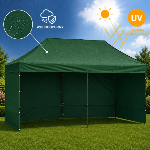 Expressz Kerti Sátor Vendéglátó Pavilon Zöld 3x6 M