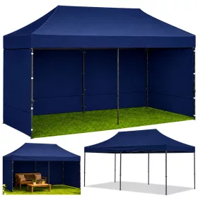   Express Kerti Sátor Catering Kereskedelmi Pavilon Sötétkék 3x6 M
