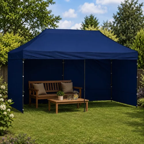 Express Kerti Sátor Catering Kereskedelmi Pavilon Sötétkék 3x6 M
