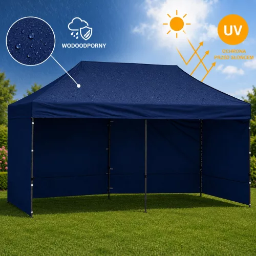 Express Kerti Sátor Catering Kereskedelmi Pavilon Sötétkék 3x6 M