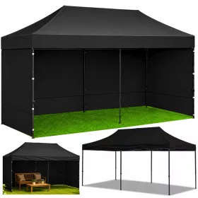 Express Kerti Sátor Vendéglátóipari Pavilon Fekete 3x6 M