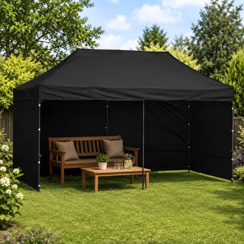Express Kerti Sátor Vendéglátóipari Pavilon Fekete 3x6 M