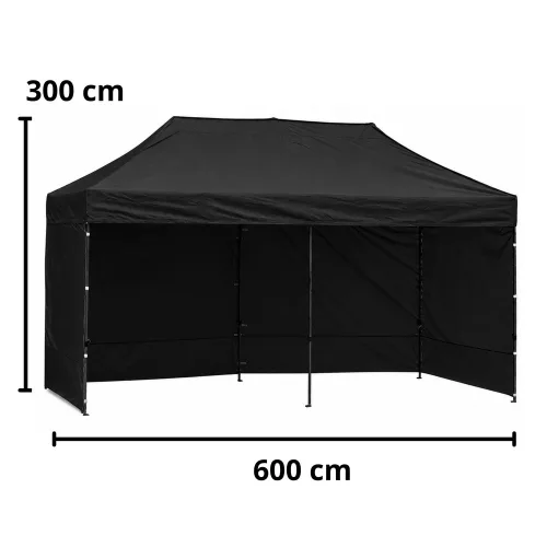 Express Kerti Sátor Vendéglátóipari Pavilon Fekete 3x6 M
