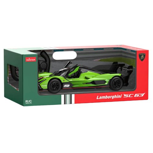 Lamborghini SC63 távirányítós versenyautó Rastar zöld 1:14