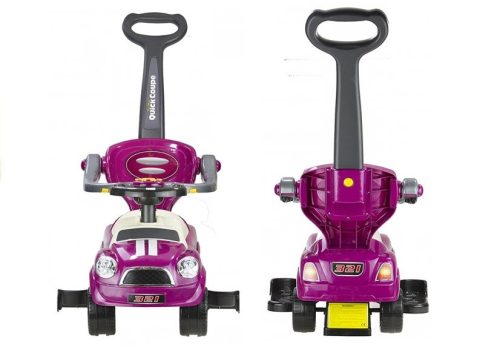 Coupe Car Manual Ride On szülői fogantyúval - lila
