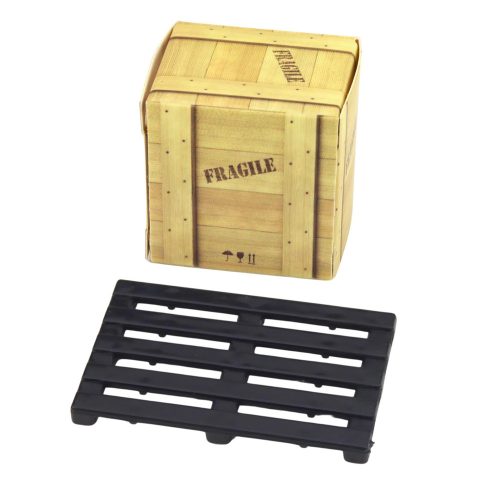 Targonca motoros fém raklapdobozzal, mozgó villákkal, sárga