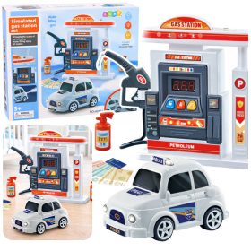   Interaktív benzinkút rendőrautó fényei füstöt hallatnak