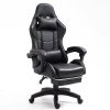 LEAN Forgós Irodai Gamer Szék Lábtartóval és Párnákkal, Fekete