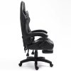 LEAN Forgós Irodai Gamer Szék Lábtartóval és Párnákkal, Fekete
