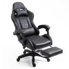 LEAN Forgós Irodai Gamer Szék Lábtartóval és Párnákkal, Fekete