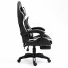 LEAN Forgós Irodai Gamer Szék Lábtartóval és Párnákkal, Fekete és Fehér