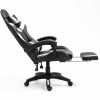 LEAN Forgós Irodai Gamer Szék Lábtartóval és Párnákkal, Fekete és Fehér