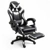 LEAN Forgós Irodai Gamer Szék Lábtartóval és Párnákkal, Fekete és Fehér