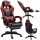 LEAN Forgós Irodai Gamer Szék Lábtartóval és Párnákkal, Fekete és Piros