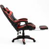 LEAN Forgós Irodai Gamer Szék Lábtartóval és Párnákkal, Fekete és Piros