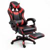 LEAN Forgós Irodai Gamer Szék Lábtartóval és Párnákkal, Fekete és Piros