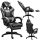 LEAN forgó irodai gamer szék lábtartóval és párnákkal, fekete és szürke