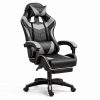 LEAN forgó irodai gamer szék lábtartóval és párnákkal, fekete és szürke