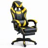 LEAN Forgós Irodai Gamer Szék Lábtartóval és Párnákkal, Fekete és Sárga