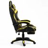 LEAN Forgós Irodai Gamer Szék Lábtartóval és Párnákkal, Fekete és Sárga