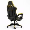 LEAN Forgós Irodai Gamer Szék Lábtartóval és Párnákkal, Fekete és Sárga