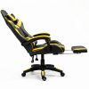 LEAN Forgós Irodai Gamer Szék Lábtartóval és Párnákkal, Fekete és Sárga