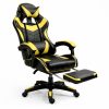 LEAN Forgós Irodai Gamer Szék Lábtartóval és Párnákkal, Fekete és Sárga