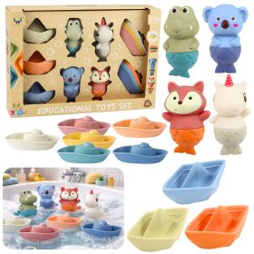 Fürdőjáték szett Állatok Hajók Gumicsónakok 13 db.