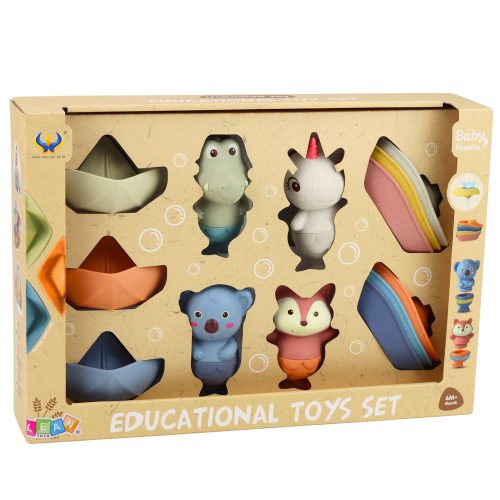 Fürdőjáték szett Állatok Hajók Gumicsónakok 13 db.