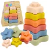 Szenzoros Piramis Csillagok Puha Blokk Színes Puzzle 6 db-os.