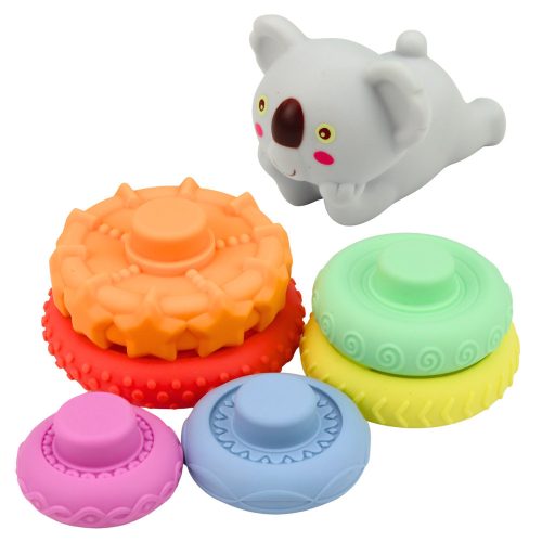 Szenzoros Piramis Koalával Oktató Toronnyal Színes 7 db.