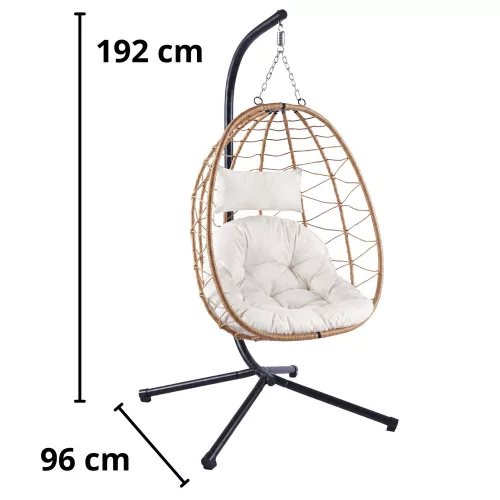 LEAN Függőhinta Kerti Cocoon Párnák Hinta Barna Keret