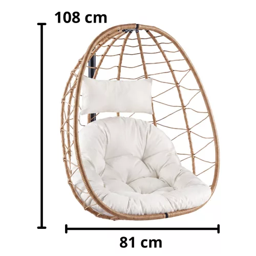 LEAN Függőhinta Kerti Cocoon Párnák Hinta Barna Keret