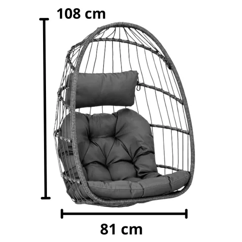 LEAN Függőhinta Kerti Cocoon Párnák Hinta Barna Keret
