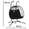 Kétszemélyes Függő Hintaszék Kerti Cocoon LEAN Párnák Hinta