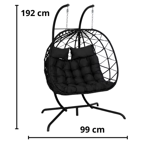 Kétszemélyes Függő Hintaszék Kerti Cocoon LEAN Párnák Hinta