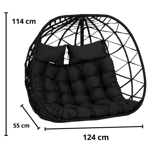 Kétszemélyes Függő Hintaszék Kerti Cocoon LEAN Párnák Hinta