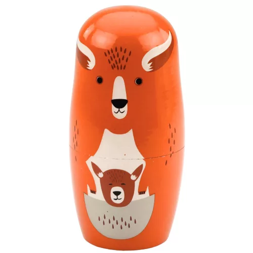 Fa Matrjoska Babák Szett Erdei Állatok Kirakó 6 db.