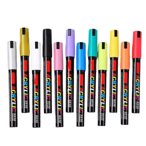 Set of Acrylic Markers, Felt-Tip Pens, Waterproof Markers, Case 36 pcs.