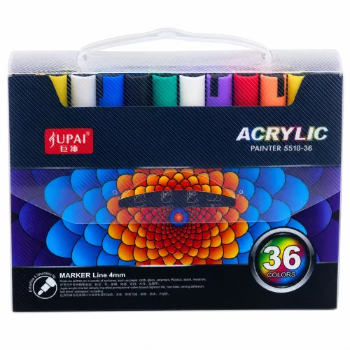 Set of Acrylic Markers, Felt-Tip Pens, Waterproof Markers, Case 36 pcs.