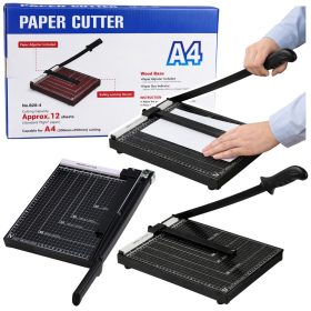 A4-es papírvágó, fém irodai, fekete