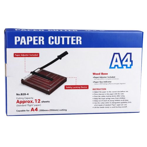 A4-es papírvágó, fém irodai, fekete