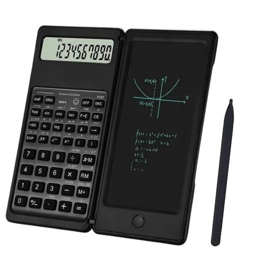 Tudományos irodai számológép LCD kijelzővel, grafikus táblával, tollal, 10 számjeggyel