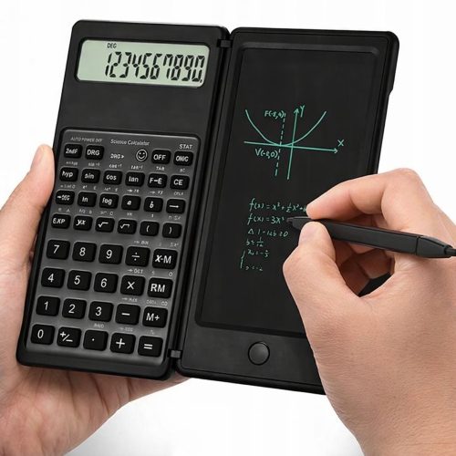 Tudományos irodai számológép LCD kijelzővel, grafikus táblával, tollal, 10 számjeggyel