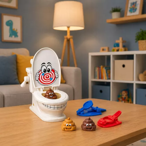 Popping Jumping Poop WC Catapult matrica árkád játék