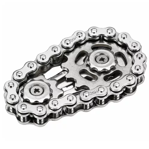Fidget Spinner lánckerék, stresszoldó, rozsdamentes acél, ezüst
