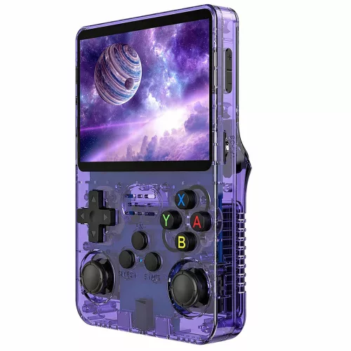 Mini R36S Portable Retro Gaming Console 21,000 IPS 3.5 Inch Purple